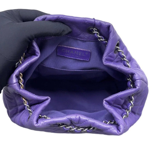 Chanel Quilted Small Gabrielle Backpack Calfskin Purple Chanel Quilted Small Gabrielle Backpack Calfskin Purple