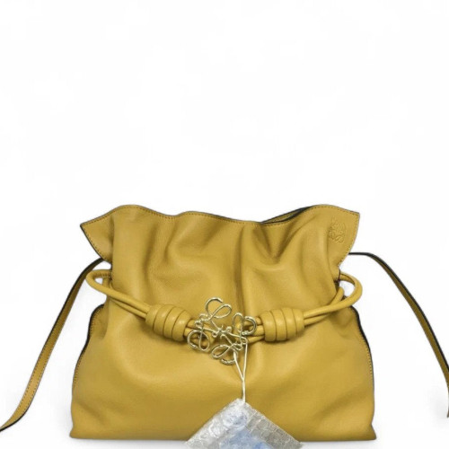 Loewe Medium Flamenco Knot Clutch Calfskin Yellow