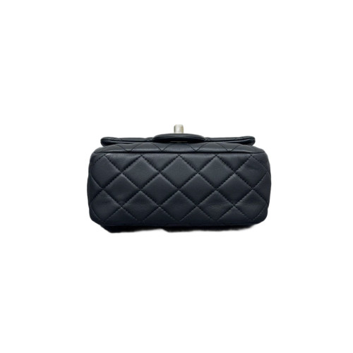 Chanel Quilted Mini Pearl Crush Square Flap Lambskin Black