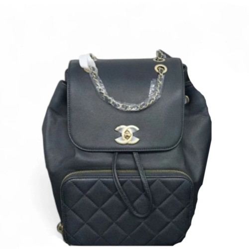 Chanel Quilted Small Business Affinity Backpack Grained Calfskin Black