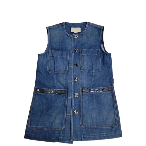 Gucci Horsebit Vest Denim Blue