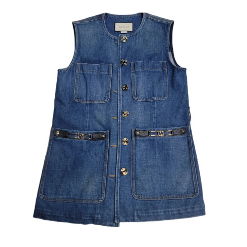 Gucci Horsebit Vest Denim Blue