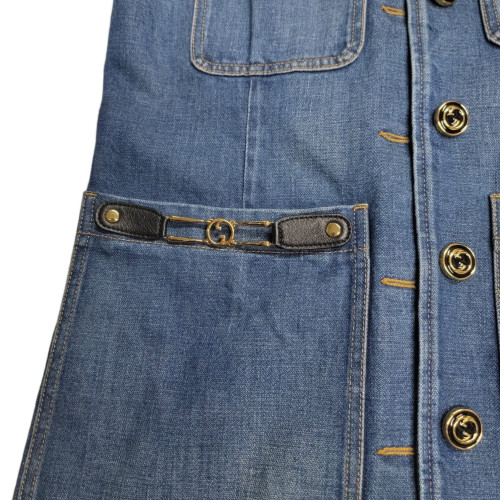 Gucci Horsebit Vest Denim Blue
