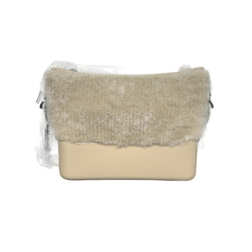Chanel Medium Gabrielle Hobo Shearling Calfskin Natural Tan