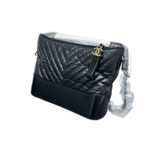 Chanel Chevron Quilted Medium Gabrielle Hobo Calfskin Black Chanel Chevron Quilted Medium Gabrielle Hobo Calfskin Black