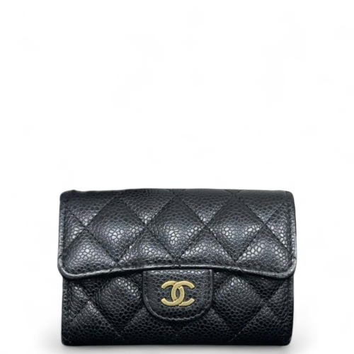 Chanel Quilted Coin Purse Grained Calfskin Black