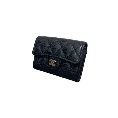 Chanel Quilted Coin Purse Grained Calfskin Black