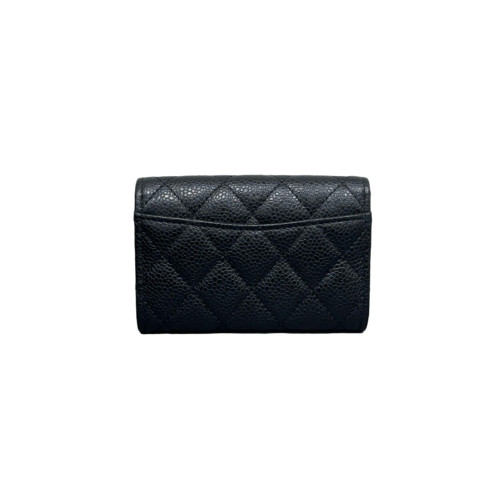 Chanel Quilted Coin Purse Grained Calfskin Black