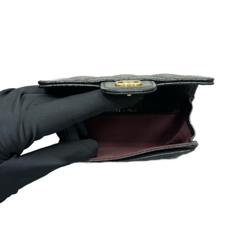 Chanel Quilted Coin Purse Grained Calfskin Black