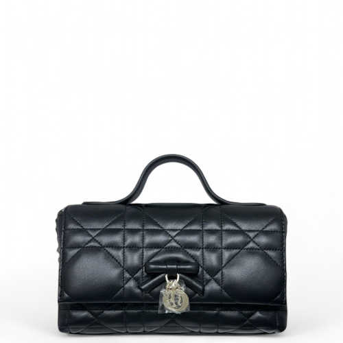 Dior Mini My Dior Top Handle Clutch Lambskin Black