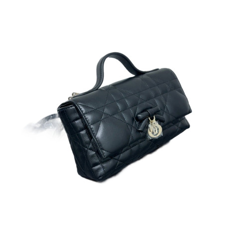 Dior Mini My Dior Top Handle Clutch Lambskin Black
