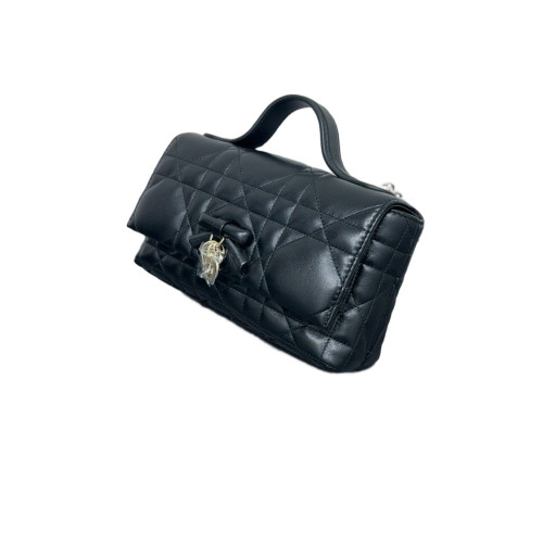 Dior Mini My Dior Top Handle Clutch Lambskin Black