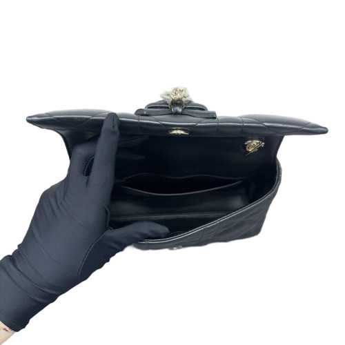 Dior Mini My Dior Top Handle Clutch Lambskin Black