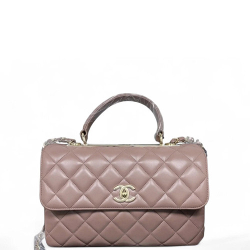 Chanel Quilted Medium Trendy CC Handle Flap Calfskin Nude Pink