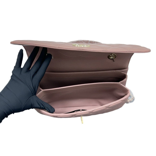 Chanel Quilted Medium Trendy CC Handle Flap Calfskin Nude Pink