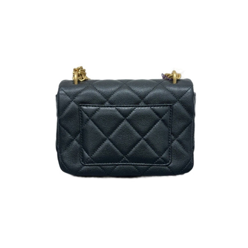 Chanel Quilted Flap Bag Grained Calfskin Black