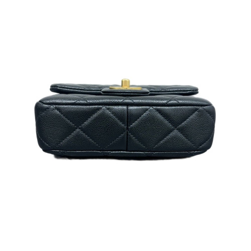 Chanel Quilted Flap Bag Grained Calfskin Black