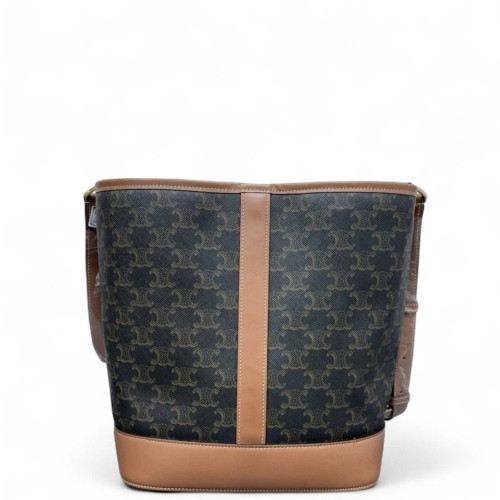 Celine Triomphe Bucket Bag Mediun Triomphe Brown Black