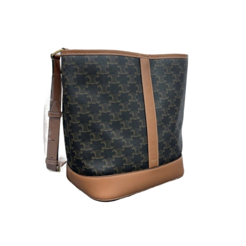 Celine Triomphe Bucket Bag Mediun Triomphe Brown Black