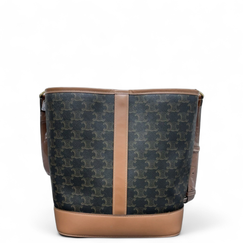 Celine Triomphe Bucket Bag Mediun Triomphe Brown Black