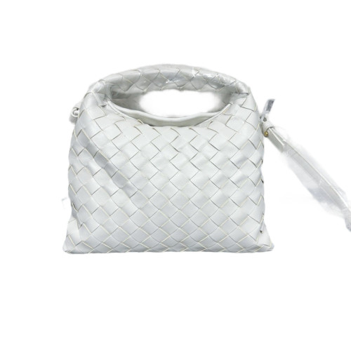 Bottega Veneta Hobo Calfskin Intrecciato White