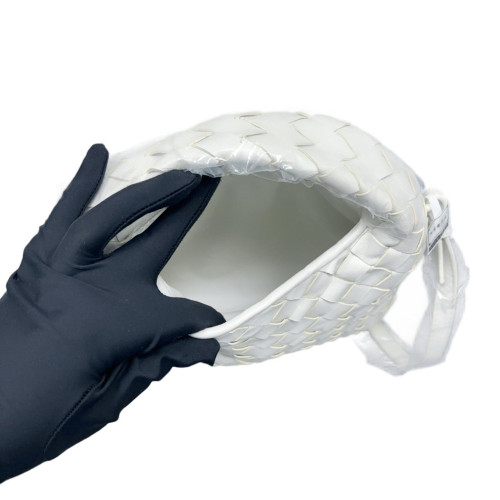 Bottega Veneta Hobo Calfskin Intrecciato White