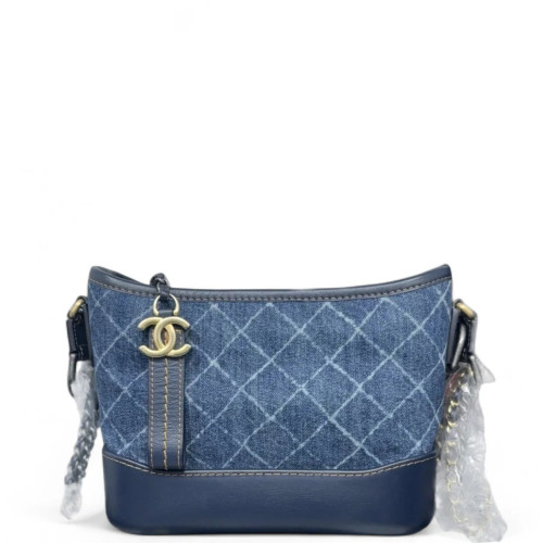 Chanel Quilted New Medium Gabrielle Hobo Denim Blue