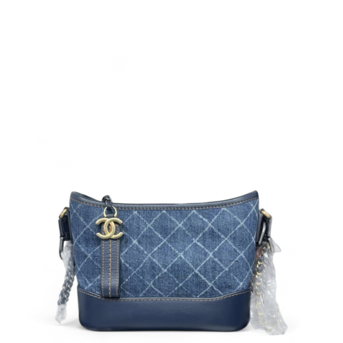 Chanel Quilted New Medium Gabrielle Hobo Denim Blue