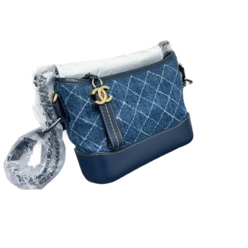 Chanel Quilted New Medium Gabrielle Hobo Denim Blue