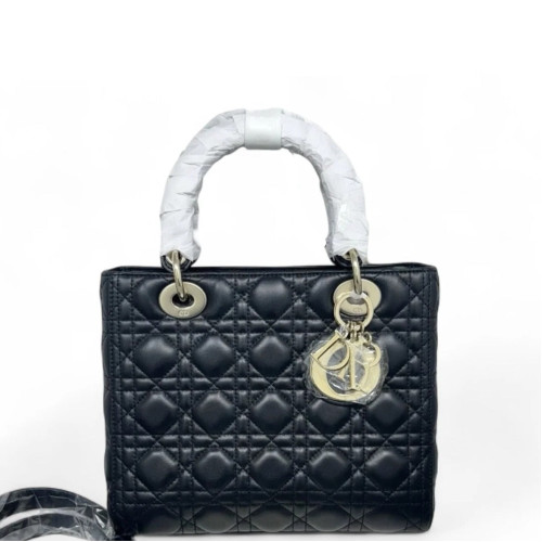 Dior Medium Lady Dior Calfskin Black