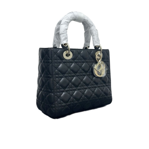 Dior Medium Lady Dior Calfskin Black