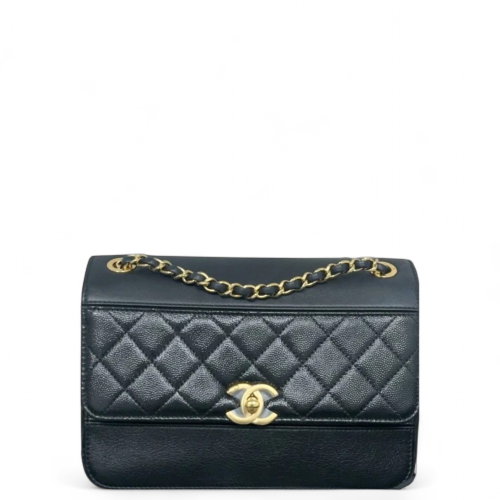 Chanel Quilted Flap Bag Calfskin Black