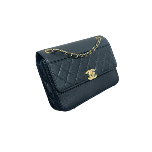 Chanel Quilted Flap Bag Calfskin Black