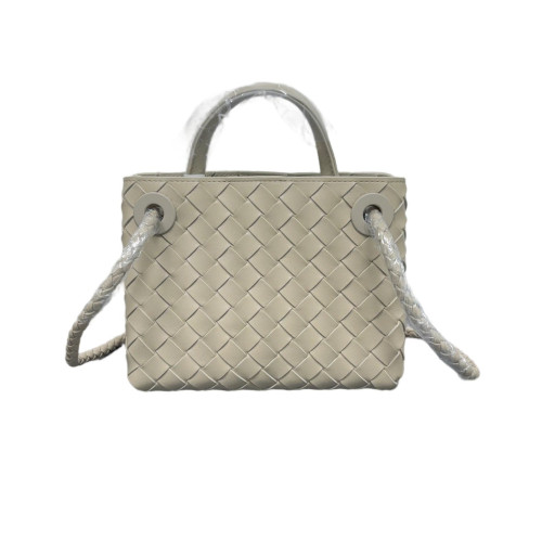 Bottega Veneta Mini Andiamo Top Handle Bag Lambskin Intrecciato Nappa Beige