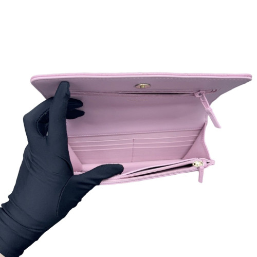 Chanel Quilted Metal Top Handle Flap With Chain Caviar Pink