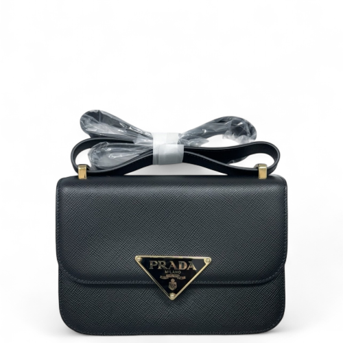 Prada Shoulder Bag Saffiano Calfskin Black