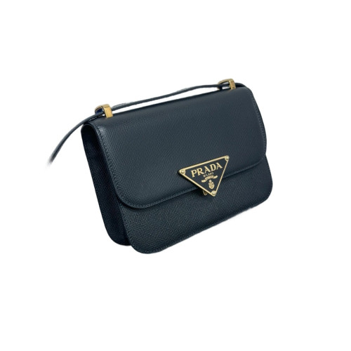 Prada Shoulder Bag Saffiano Calfskin Black