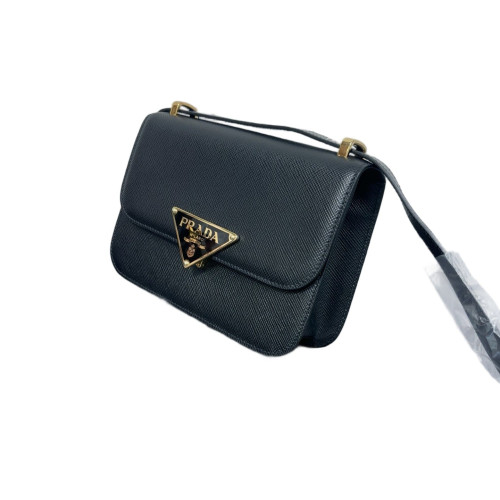 Prada Shoulder Bag Saffiano Calfskin Black
