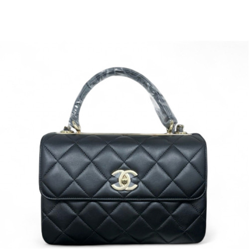 Chanel Quilted Small Trendy CC Handle Flap Lambskin Black