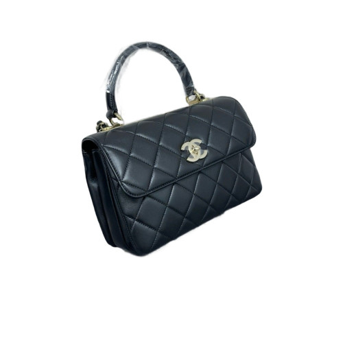 Chanel Quilted Small Trendy CC Handle Flap Lambskin Black