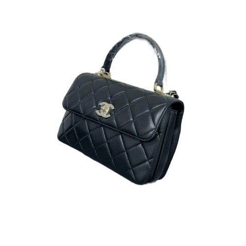Chanel Quilted Small Trendy CC Handle Flap Lambskin Black