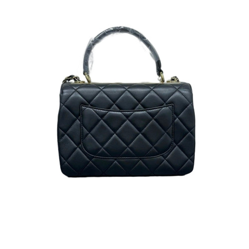 Chanel Quilted Small Trendy CC Handle Flap Lambskin Black