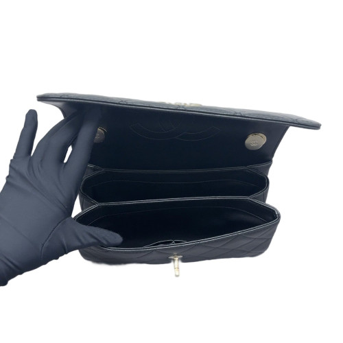 Chanel Quilted Small Trendy CC Handle Flap Lambskin Black