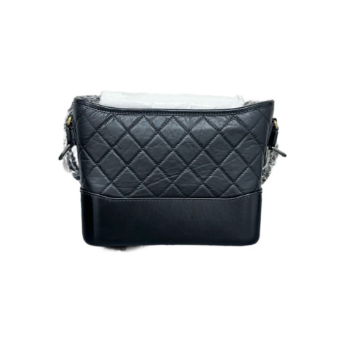 Chanel Quilted New Medium Gabrielle Hobo Calfskin Black