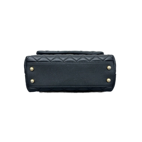 Chanel Quilted Small Coco Handle Grained Calfskin Black