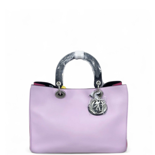 Dior Medium Diorissimo Tote Calfskin Red Black Light Purple