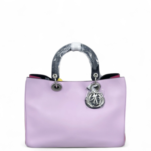 Dior Medium Diorissimo Tote Calfskin Red Black Light Purple
