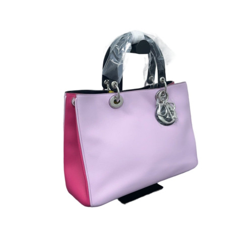 Dior Medium Diorissimo Tote Calfskin Red Black Light Purple