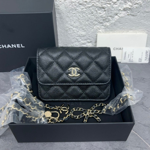 Chanel Quilted Waist Belt Bag Caviar Black