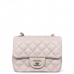 Chanel Quilted Mini Square Flap Lambskin Pink